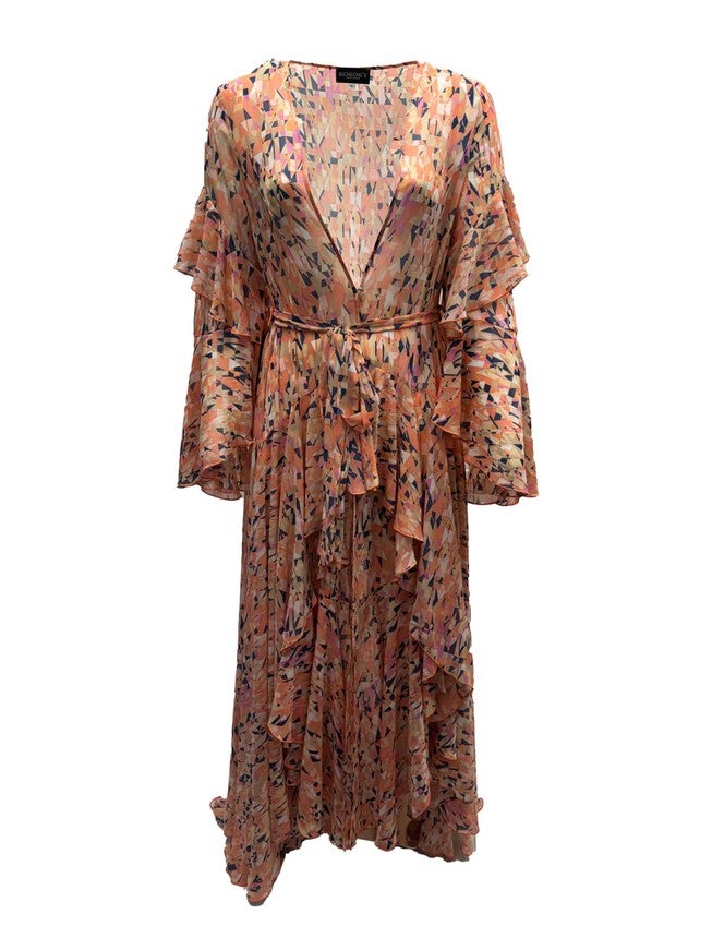 Korinne Deluxe Kaftan Orange Diamond Print, Orange / Orange, hi-res image number null