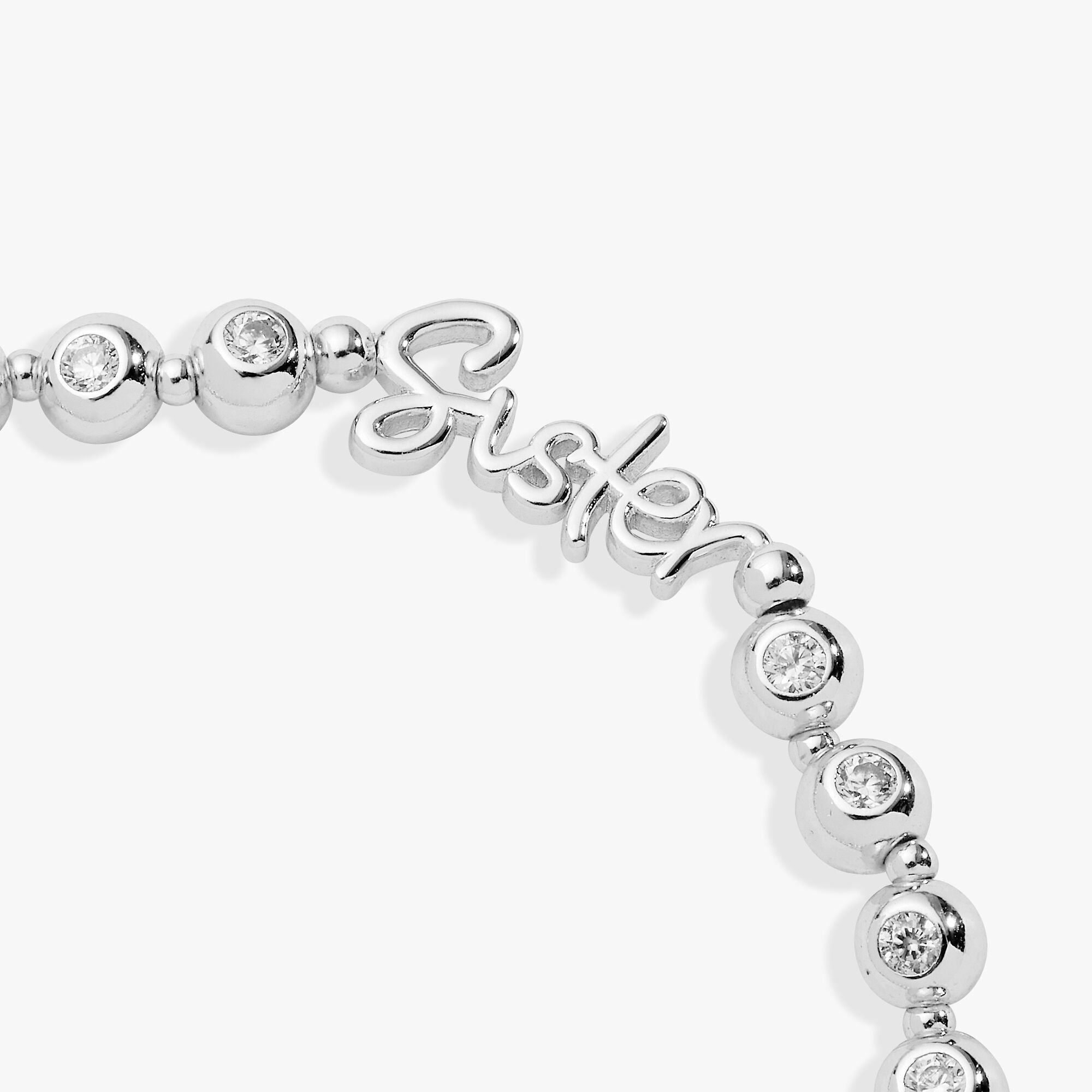 Sister Elongated Crystal Stretch Bracelet, Silver / Silver, alternate image number 1