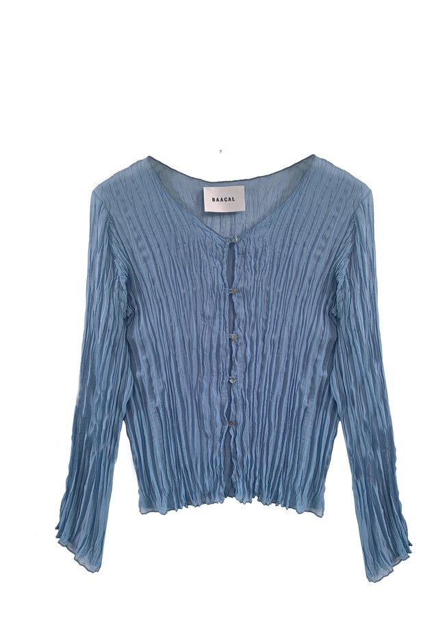 Maya Pleated Cardigan, DUTCH BLUE / Cornflower Blue, hi-res image number 0