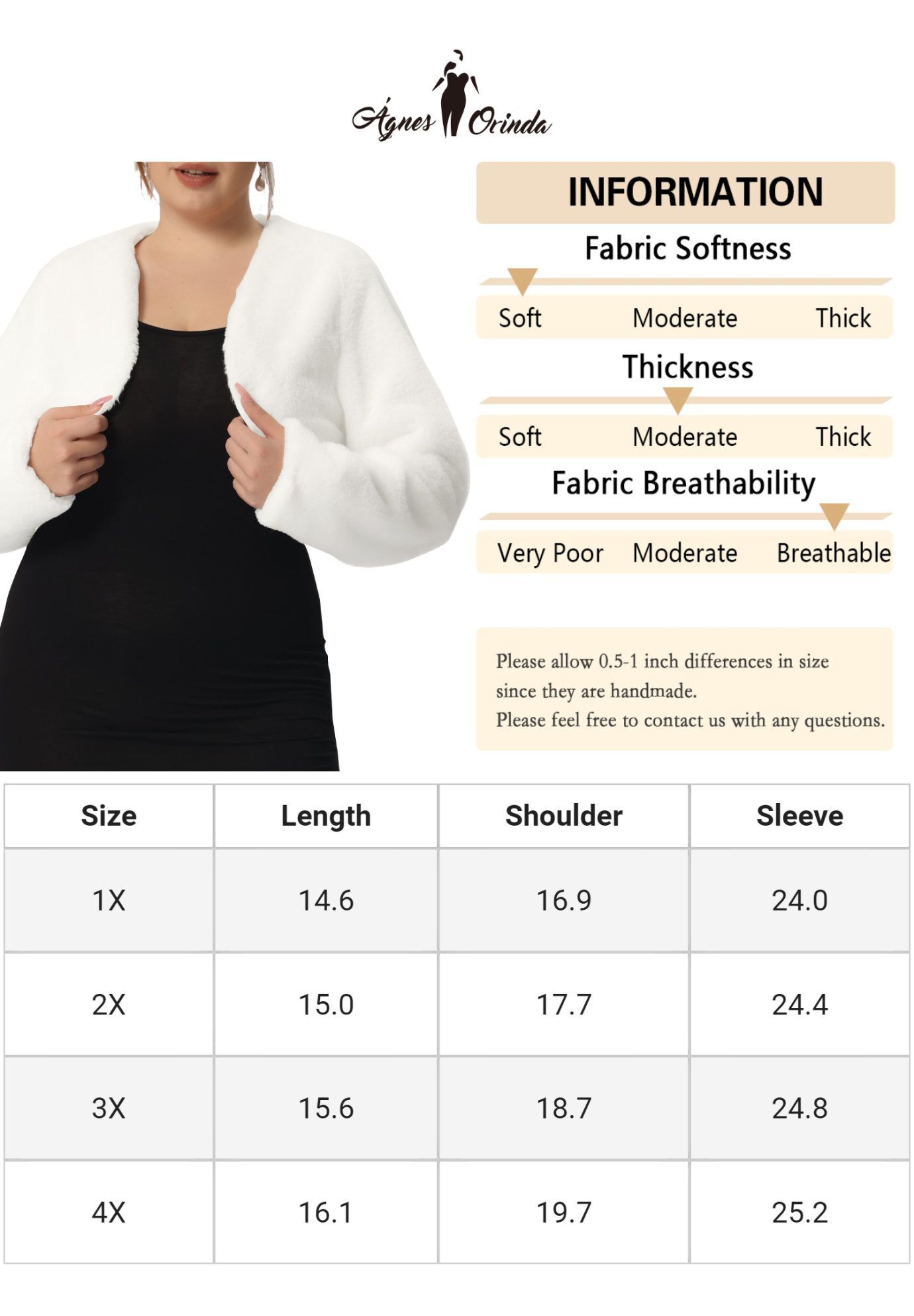 OPEN FRONT FAUX FUR BOLERO CROP JACKET, White / White, alternate image number 4