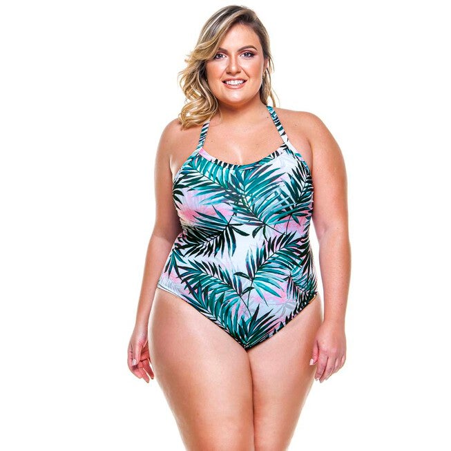 Padded Swimsuit And Crossed Back, Romance / Forest Green, hi-res image number 0