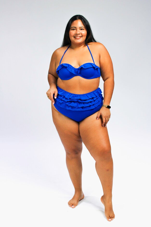 Ruby ruffle bikini bra, Blue / Cobalt, alternate image number null