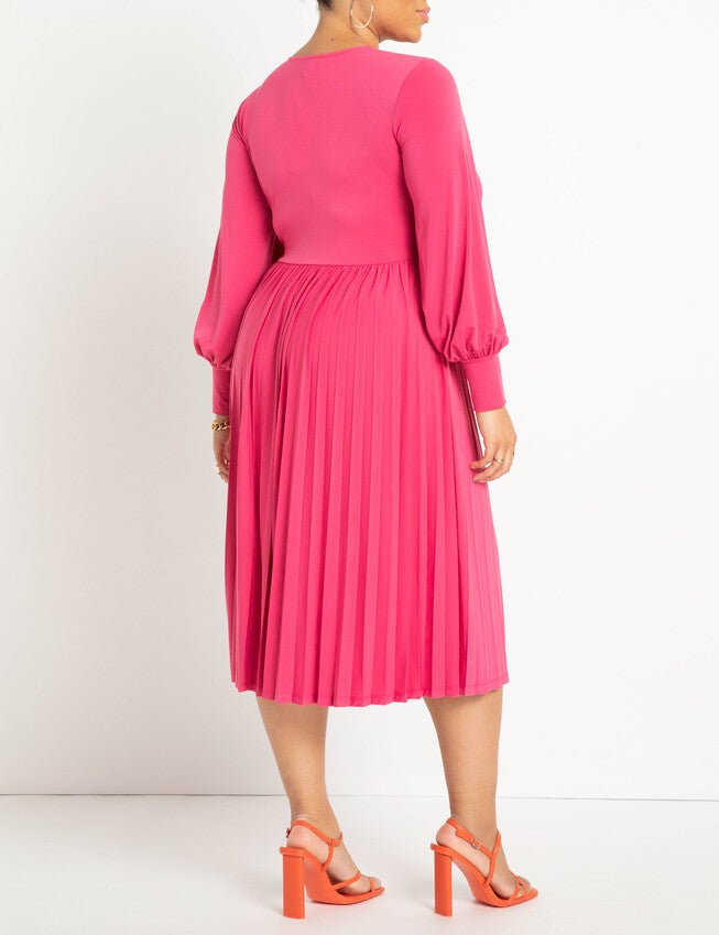 Knot Front Pleated Skirt Dress, , alternate image number 1