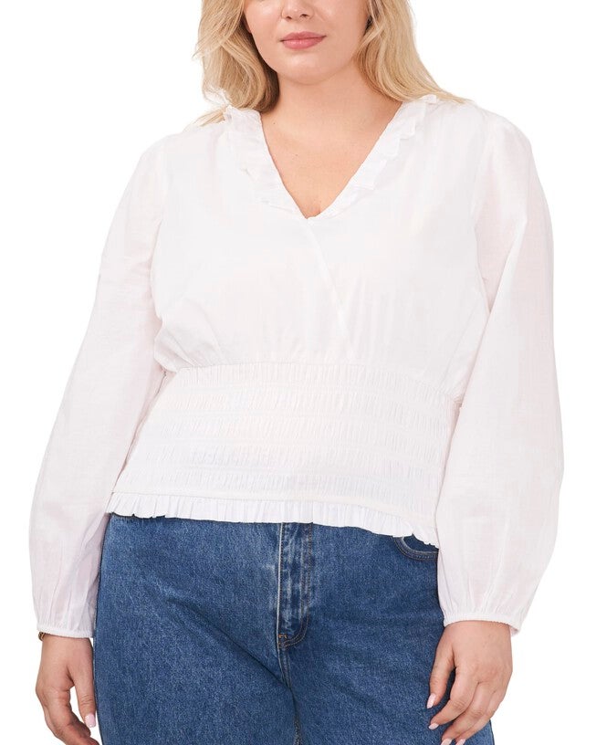 Tamsin V Neck Top, ULTRA WHITE / White, hi-res image number 0
