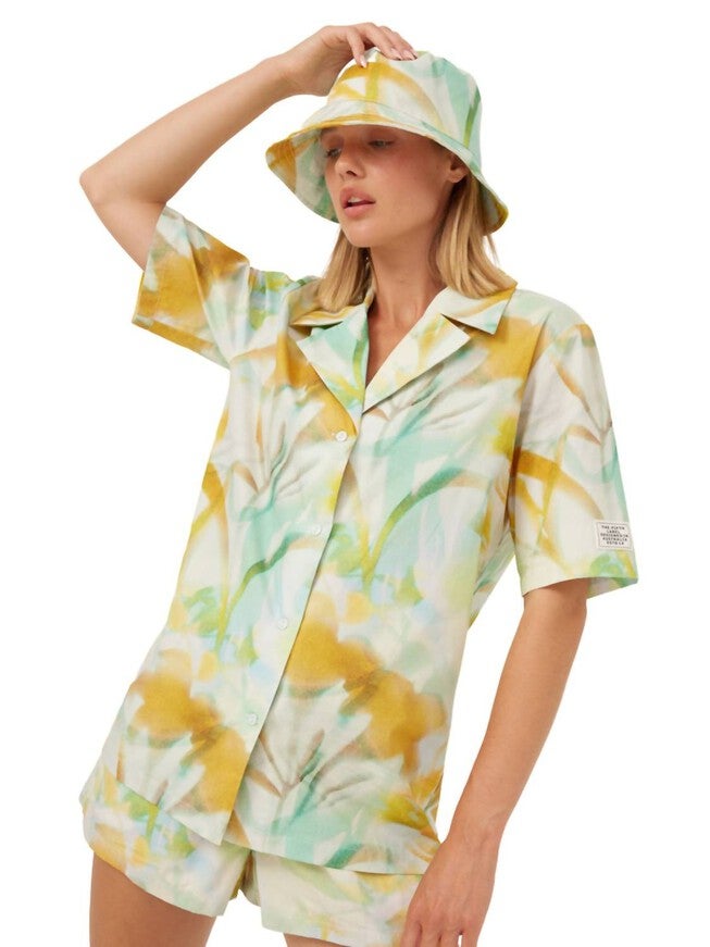 ORGANIC SCRIPT HAT IN GRAFFITI FLORAL, Graffiti Floral / Light Green, alternate image number null