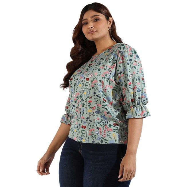 Women Floral Design Casual Top, , alternate image number 5