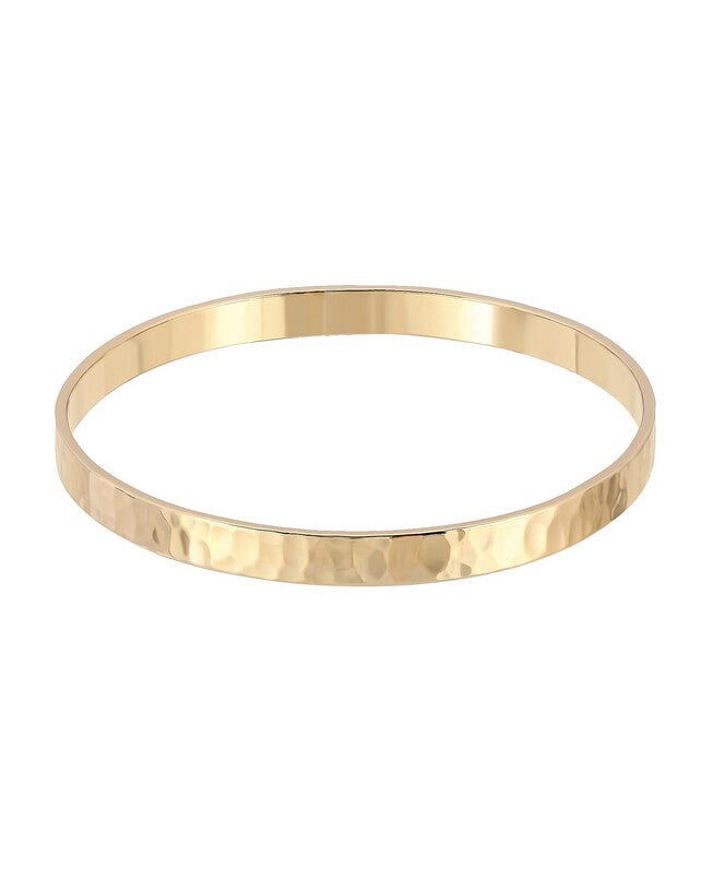 Hammered Bangle 4.8mm Gold, Gold / Gold, hi-res image number 0
