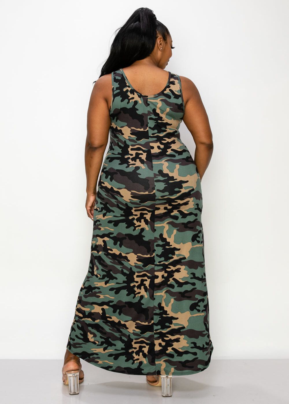 CAMO SIGNATURE SLEEVELESS MAXI DRESS, , alternate image number 3