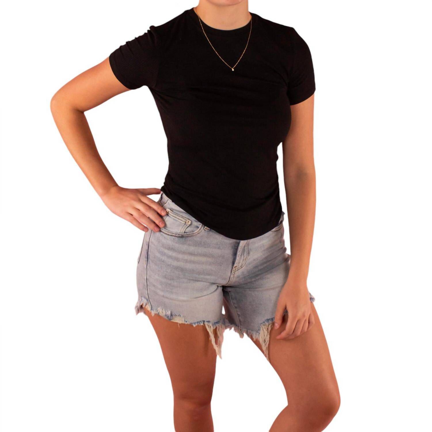 Dylan Frayed Hem Shorts, Light Wash / Light Wash, alternate image number 3
