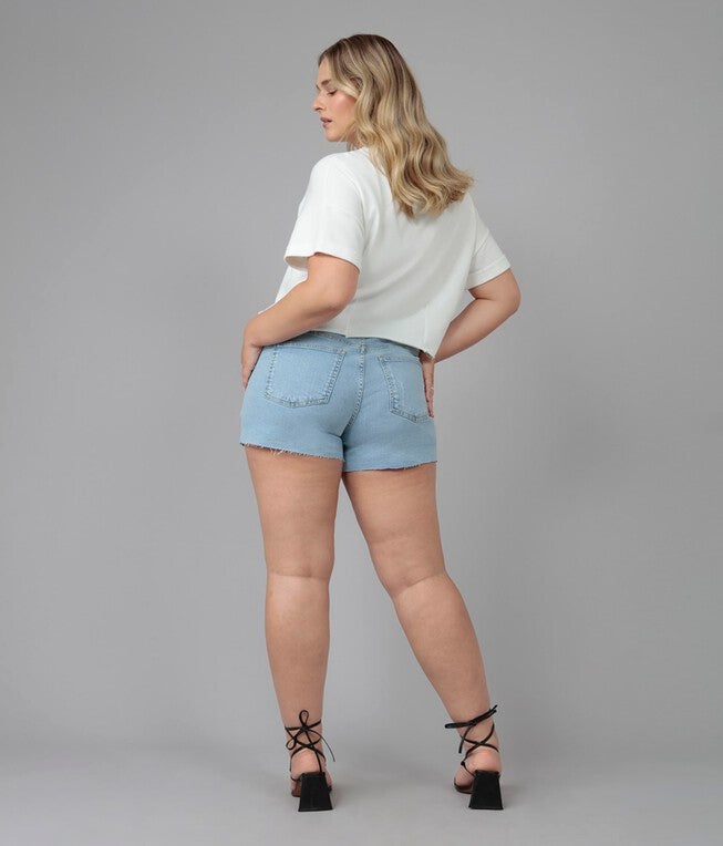 Women's Light Wash High Rise Shorts, Bleach / Light Wash, alternate image number 1