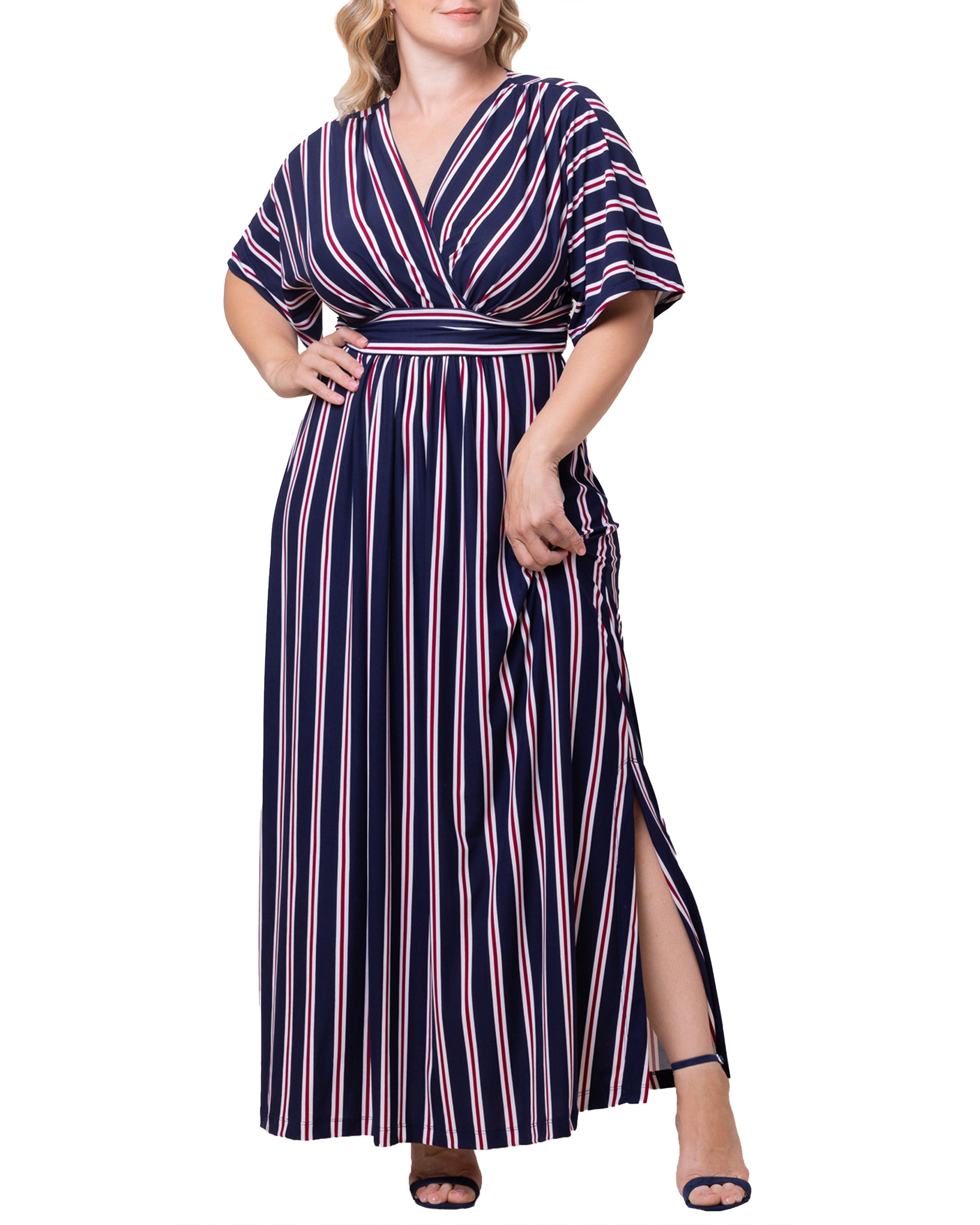 Vienna Maxi Dress, NAUTICAL NAVY STRIPES / Navy, hi-res image number 0