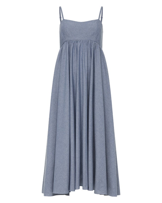 Rachel Chambray Midi Dress, Medium Denim / Chambray Denim Medium, hi-res image number null