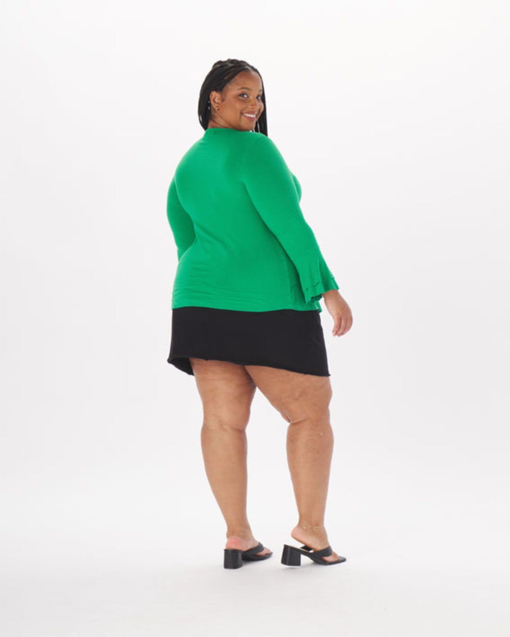 Atlee Lace-Up Full Length Top, Kelly Green / Kelly Green, alternate image number 2