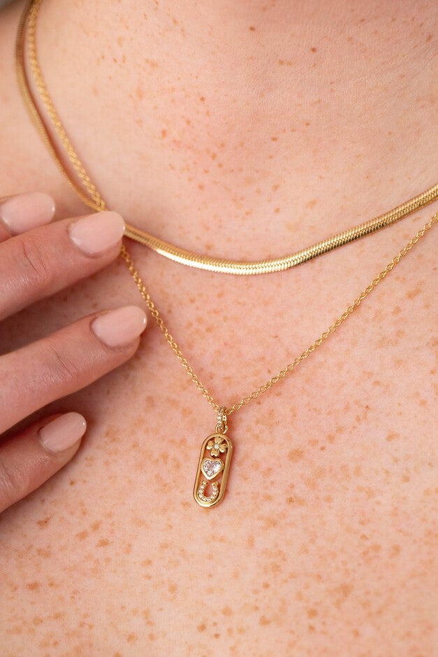 Love and Luck Pendant Necklace, Gold / Gold, alternate image number 2