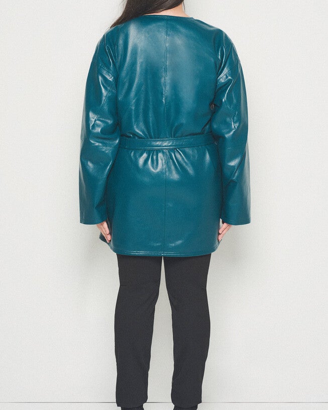 Jasper Recycled Leather Coat, , alternate image number null