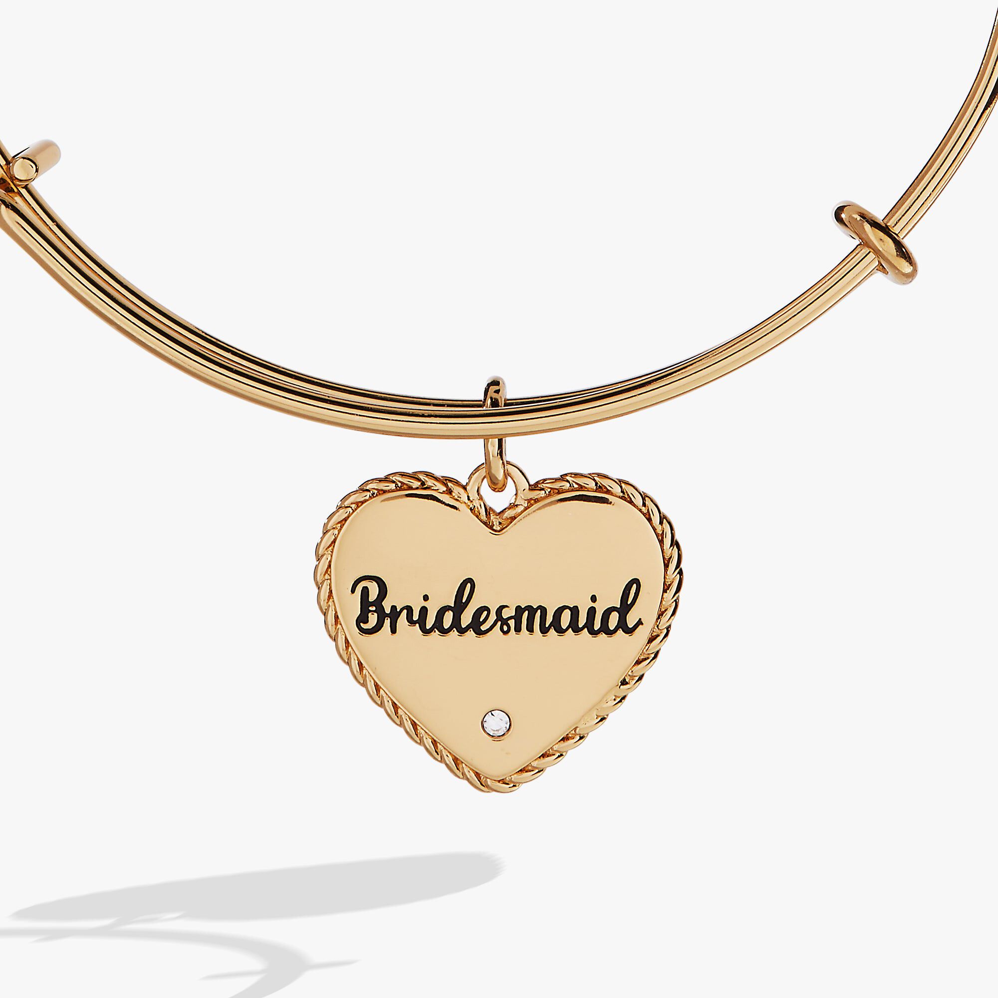 Bridesmaid Heart Bangle, Gold / Gold, alternate image number 1