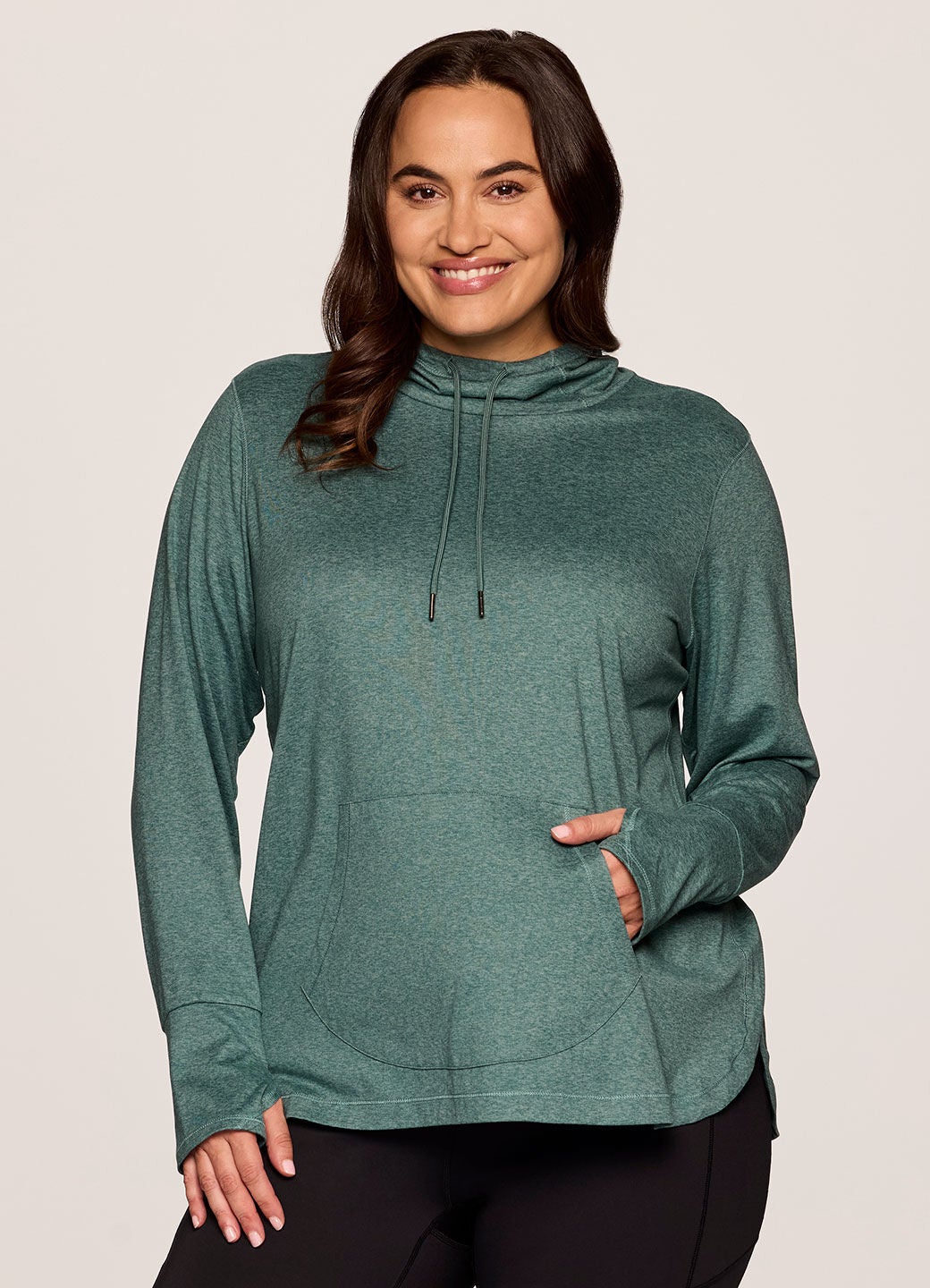 Studio Breathe Super Soft Hoodie Tunic, Arctic / Light Green, hi-res image number 0