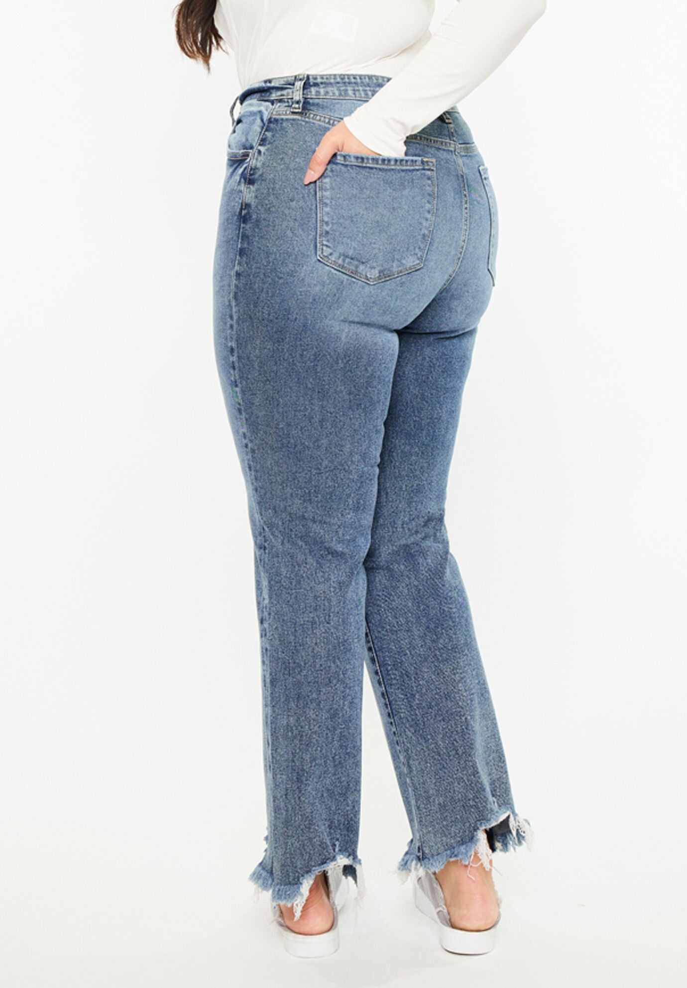 Kristine Essentials High Rise Slim Straight Leg Jeans (Plus size), Dark Wash / Dark Wash, alternate image number 5