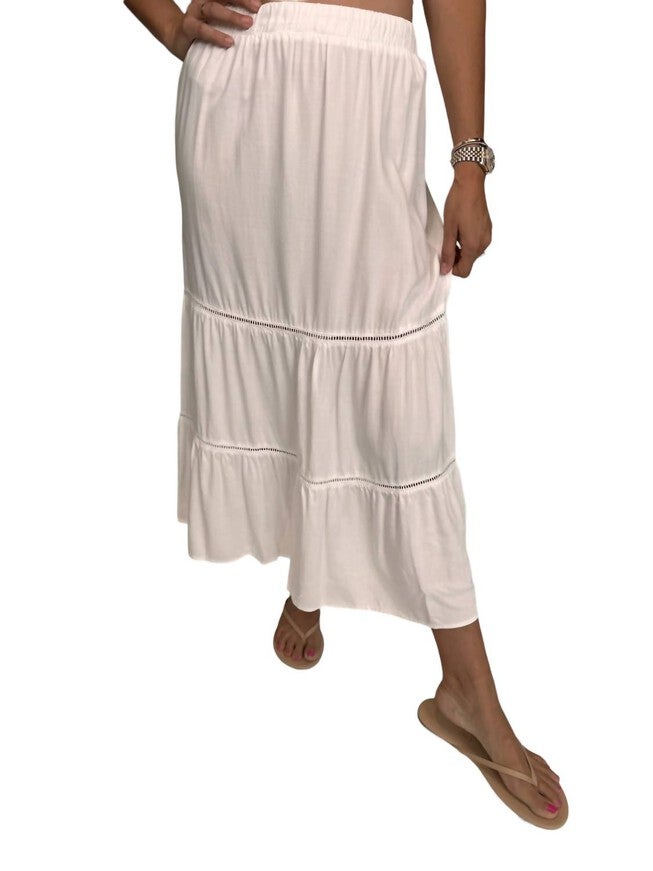 LADDER TRIM MAXI SKIRT, White / White, hi-res image number null