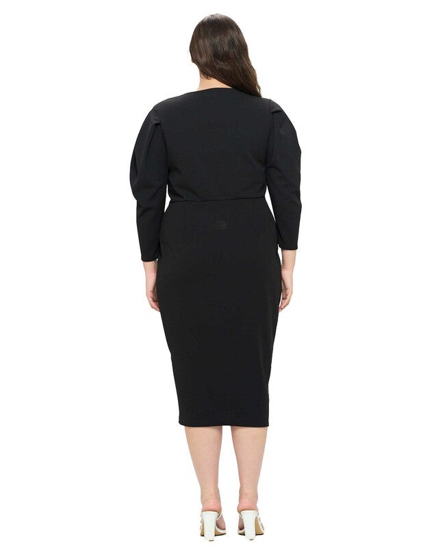 BOA PLEATED MIDI DRESS, , alternate image number 6