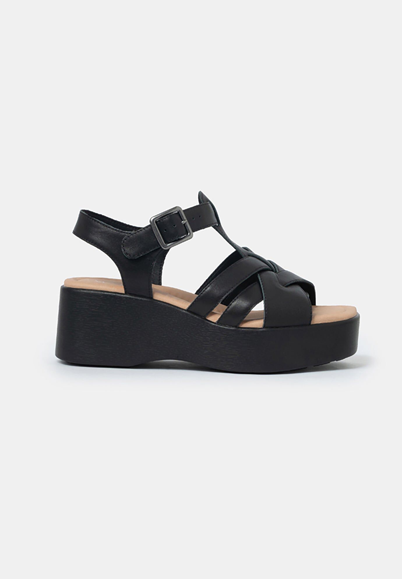 Willow T-Strap Wedge Sandals, Black / Black, hi-res image number 0