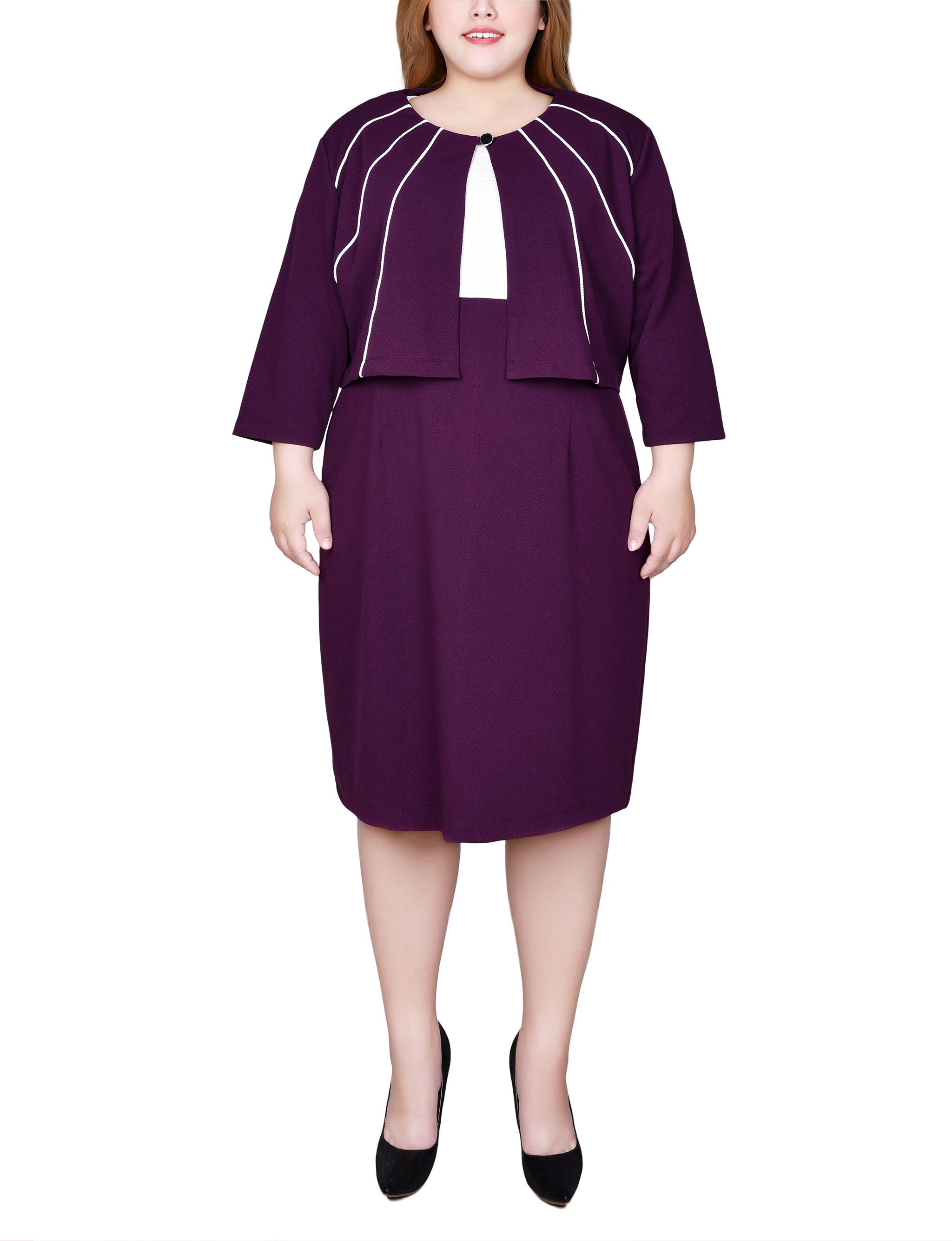 2 Piece Dress Set, Plum, hi-res image number 0