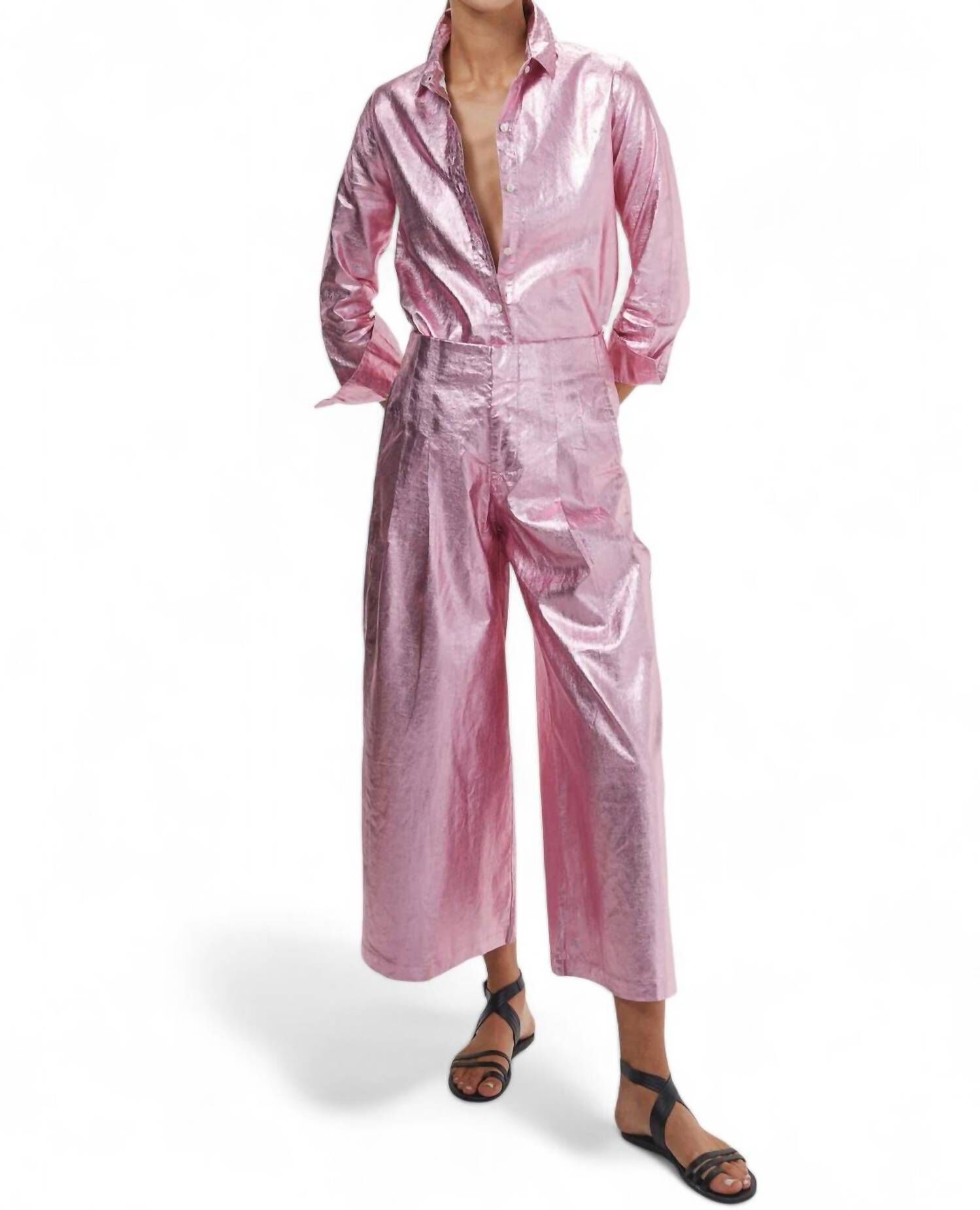 Elysa Metallic Wide Leg Pant