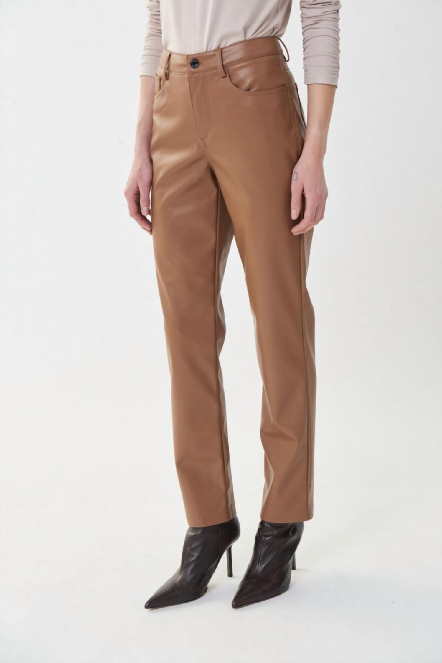 Faux Leather Trouser In Nutmeg, Nutmeg / Brown, hi-res image number 0