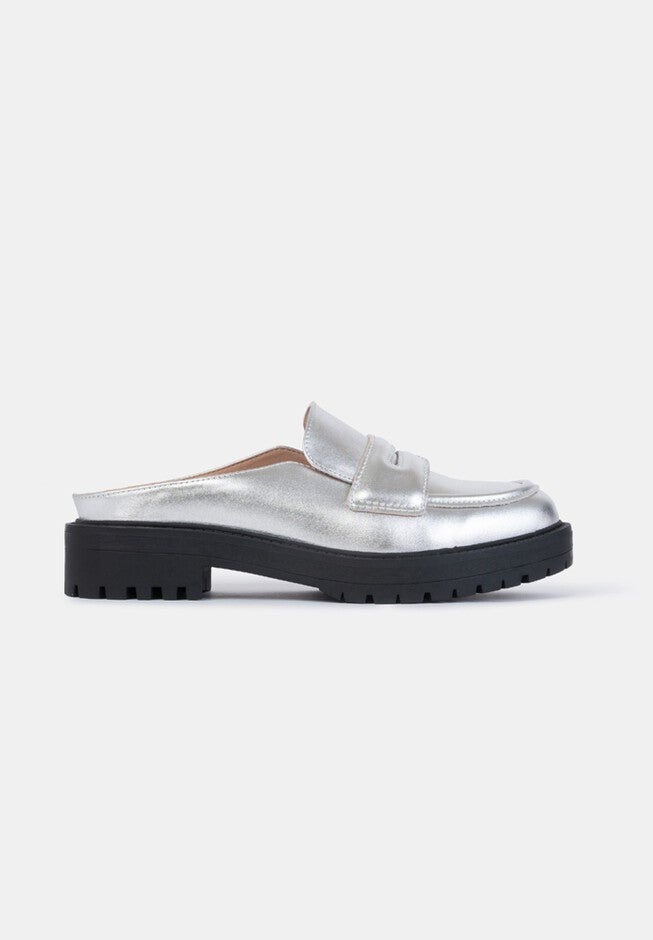 Alex Lug Loafer Mule, Metallic Silver / Brown, hi-res image number 0