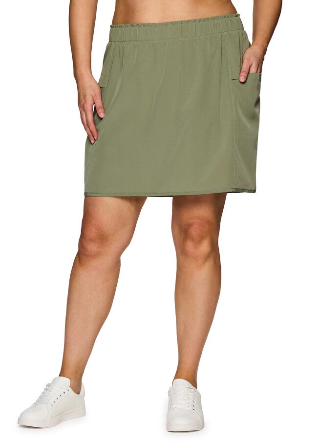 Plus On Course 19 inches Skort, Olive / Olive Green, alternate image number null