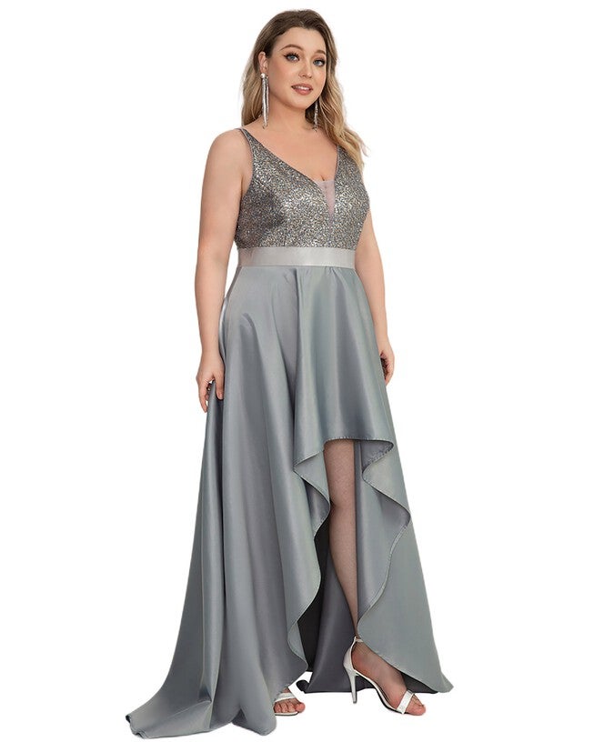 Sparkly Bodice High Low Prom Dress, , alternate image number 7