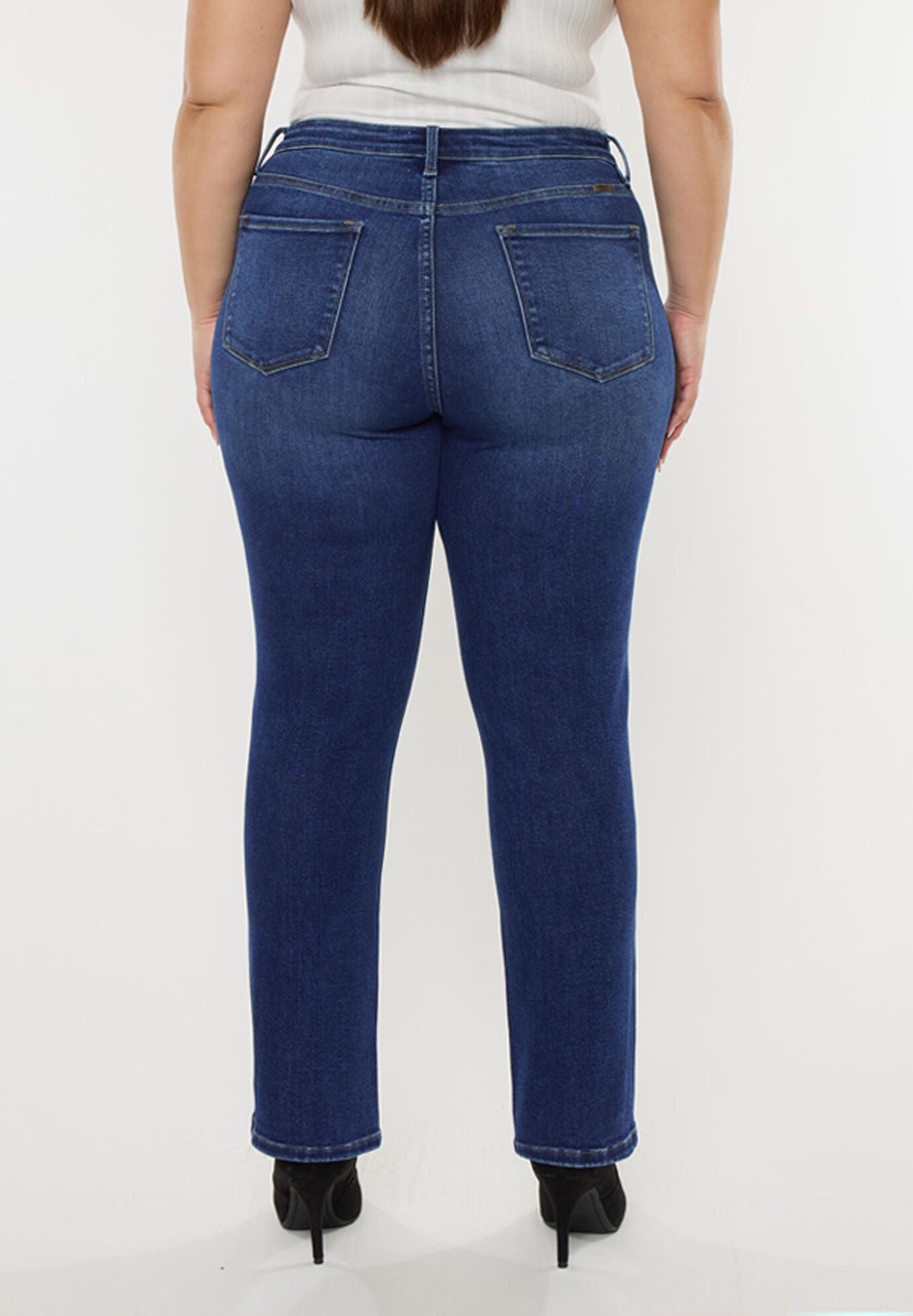 Alannah Essentials High Rise Slim Straight Leg Jeans (Plus Size), Dark Wash / Dark Wash, alternate image number 5