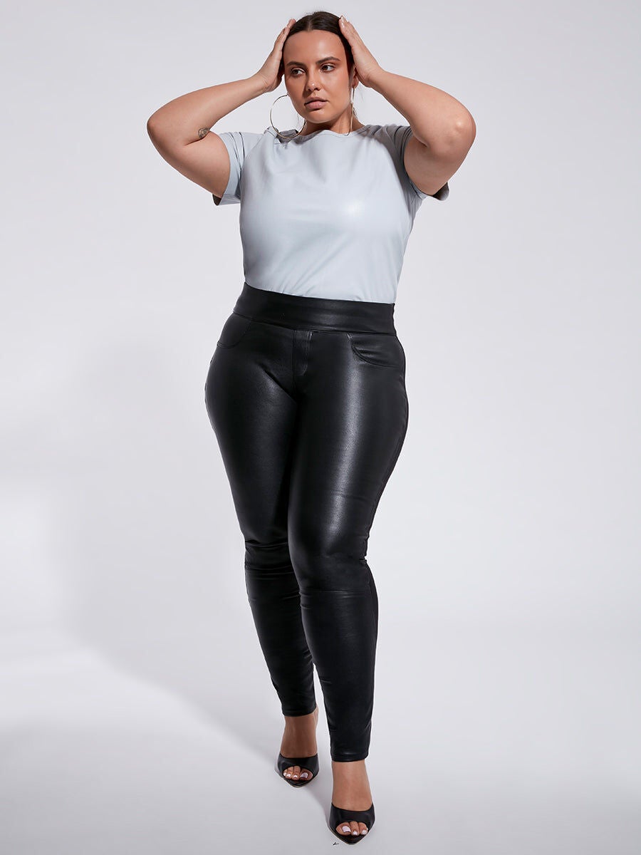 New Guard Recycled Leather Tee, Cashmere Gray / Light Grey, alternate image number 3