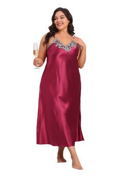 Satin Lingerie Slips Chemise Maxi Nightdress