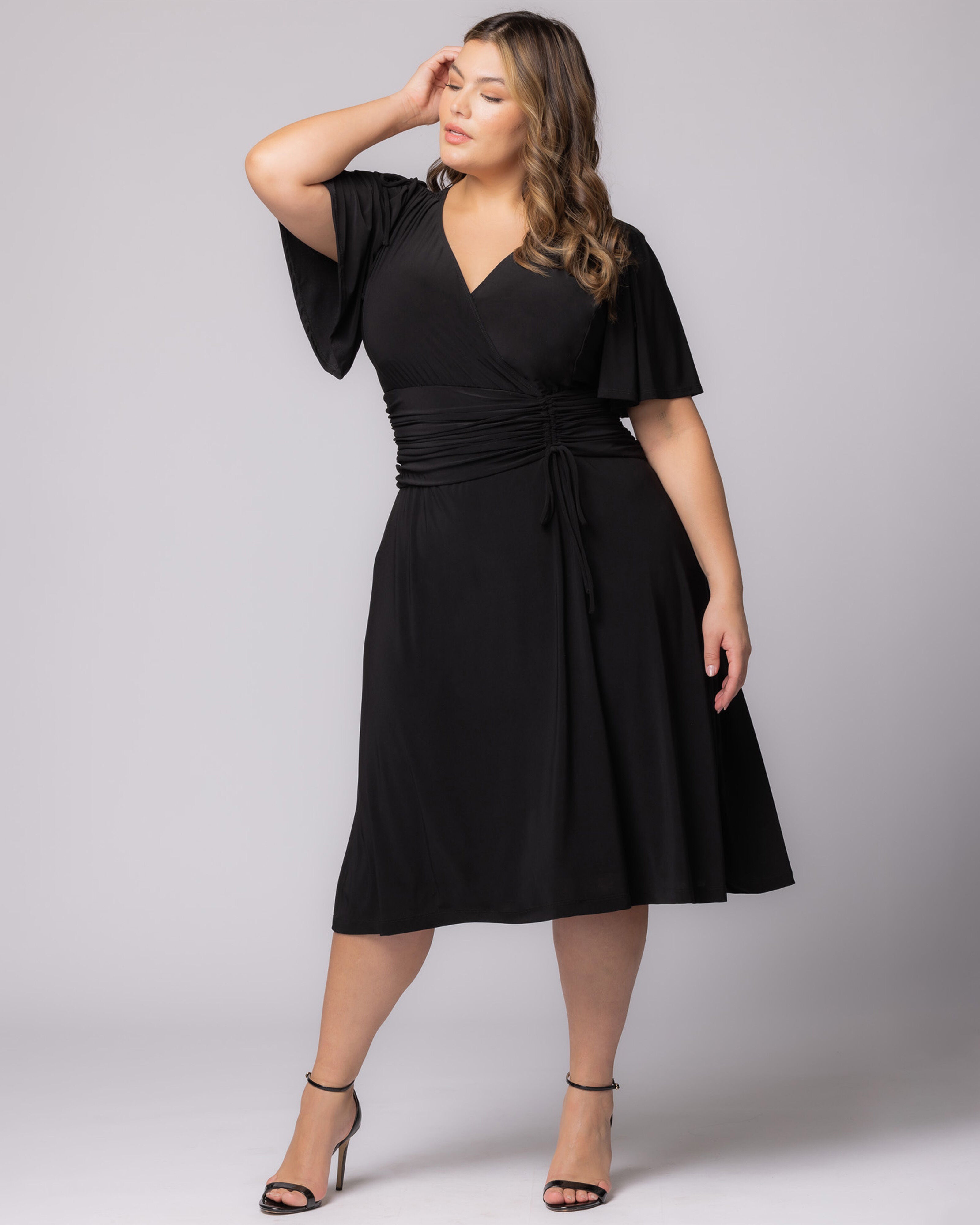 Jemma Ruched Tie Dress, BLACK NOIR / Black, alternate image number 4