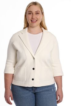 Plus Size White Blazer