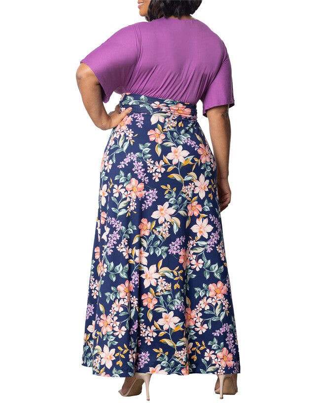Havana Color Block Maxi Dress, NAVY BLOSSOM PRINT / Navy, alternate image number null