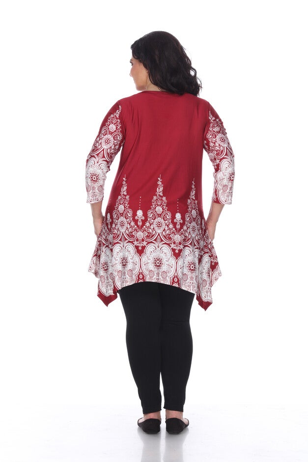 Dulce Tunic Top, BurgundyWhite / Burgundy, alternate image number null