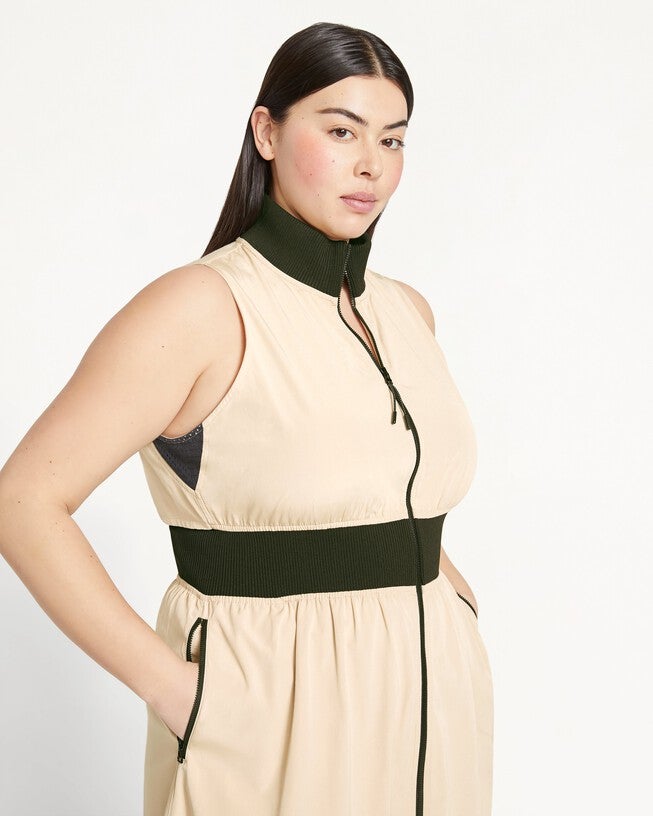 Two Way Zip Dress, Sandstone / Taupe, alternate image number null