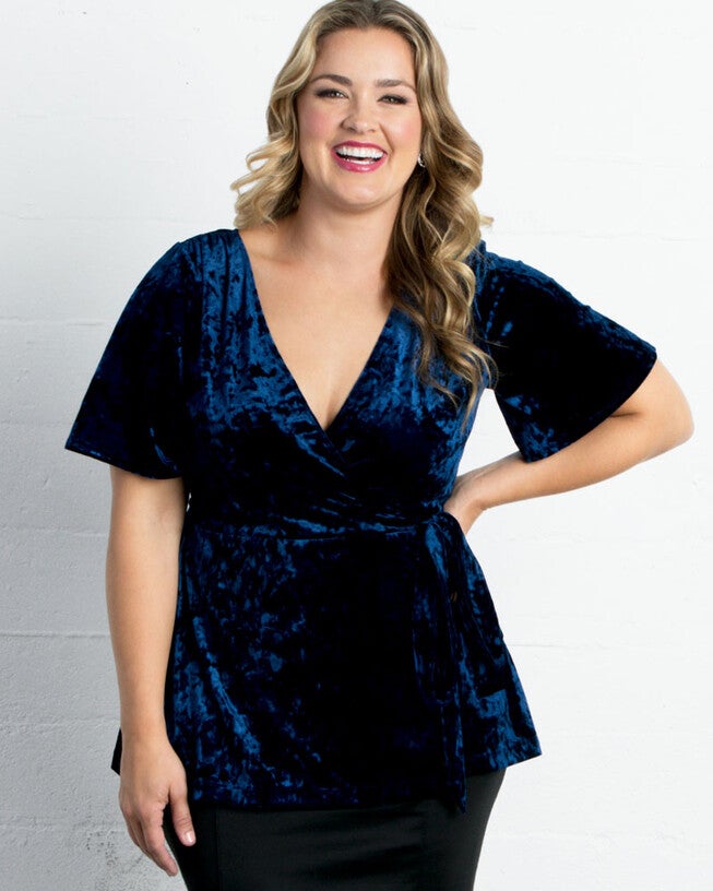 Velvet Vixen Wrap Top, SAPPHIRE / Royal Blue, alternate image number 2
