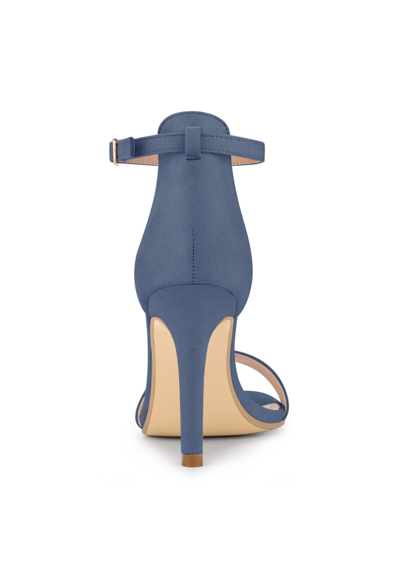 Suede Ankle Strap High Stiletto Heels Sandals, Haze Blue / Dusty Blue, alternate image number 3