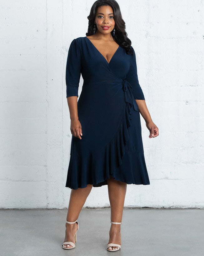 Whimsy Wrap Dress, NOUVEAU NAVY / Navy, alternate image number 3