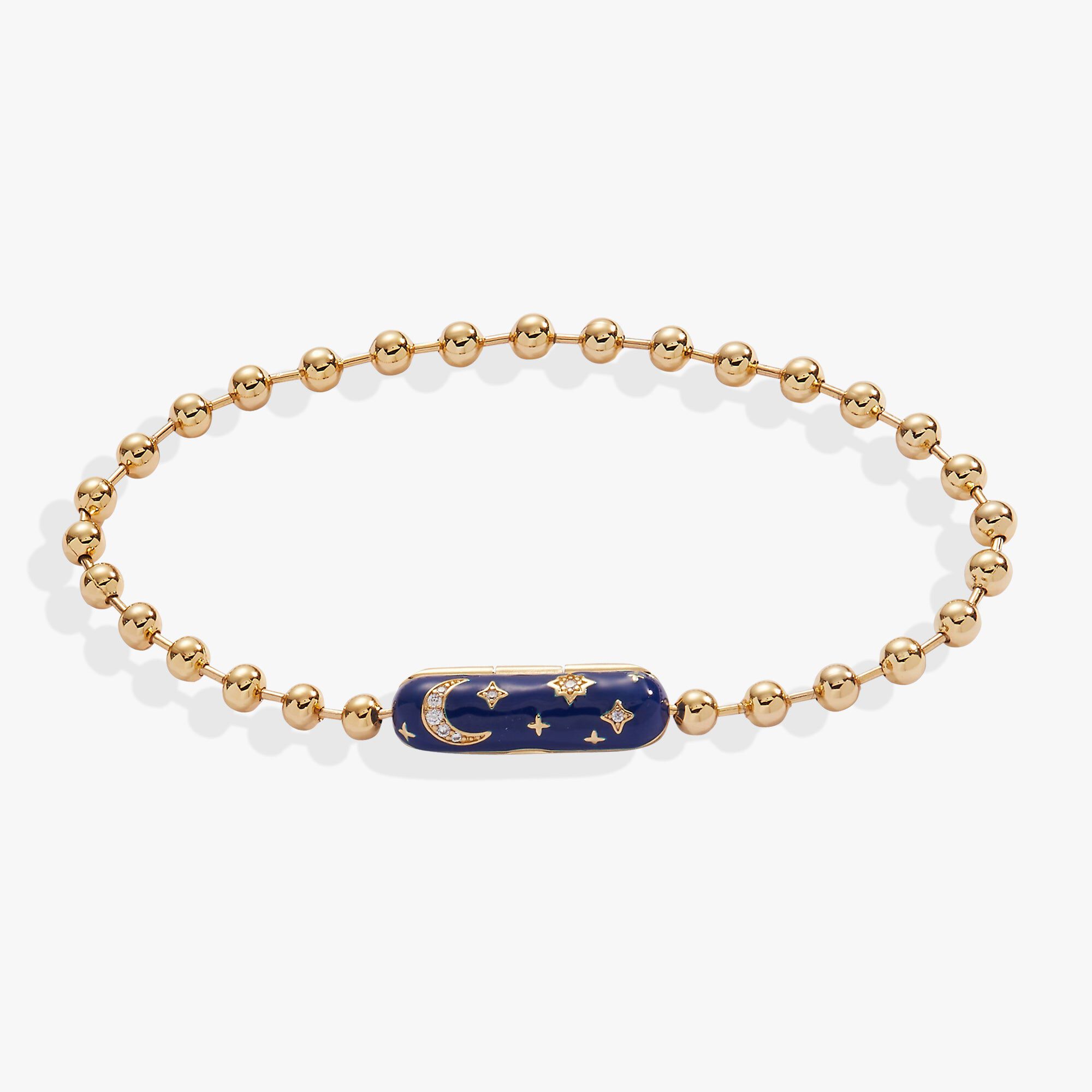 Starry Night Barrel Closure Bracelet, Gold / Gold, alternate image number 1