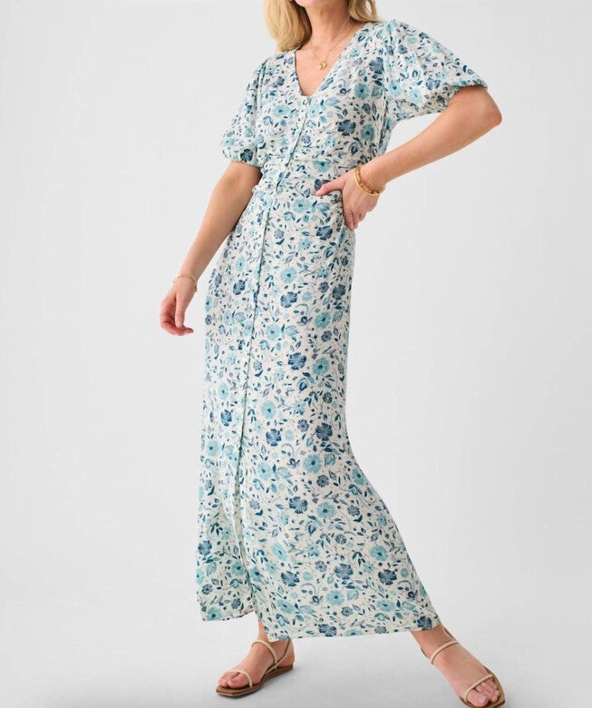 SORRENTO DRESS IN DREAMER FLORAL, Dreamer Floral / Light Blue, hi-res image number 0
