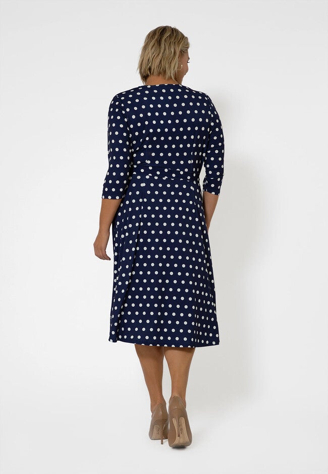 Eliza V-Neck Midi Dress, , alternate image number null