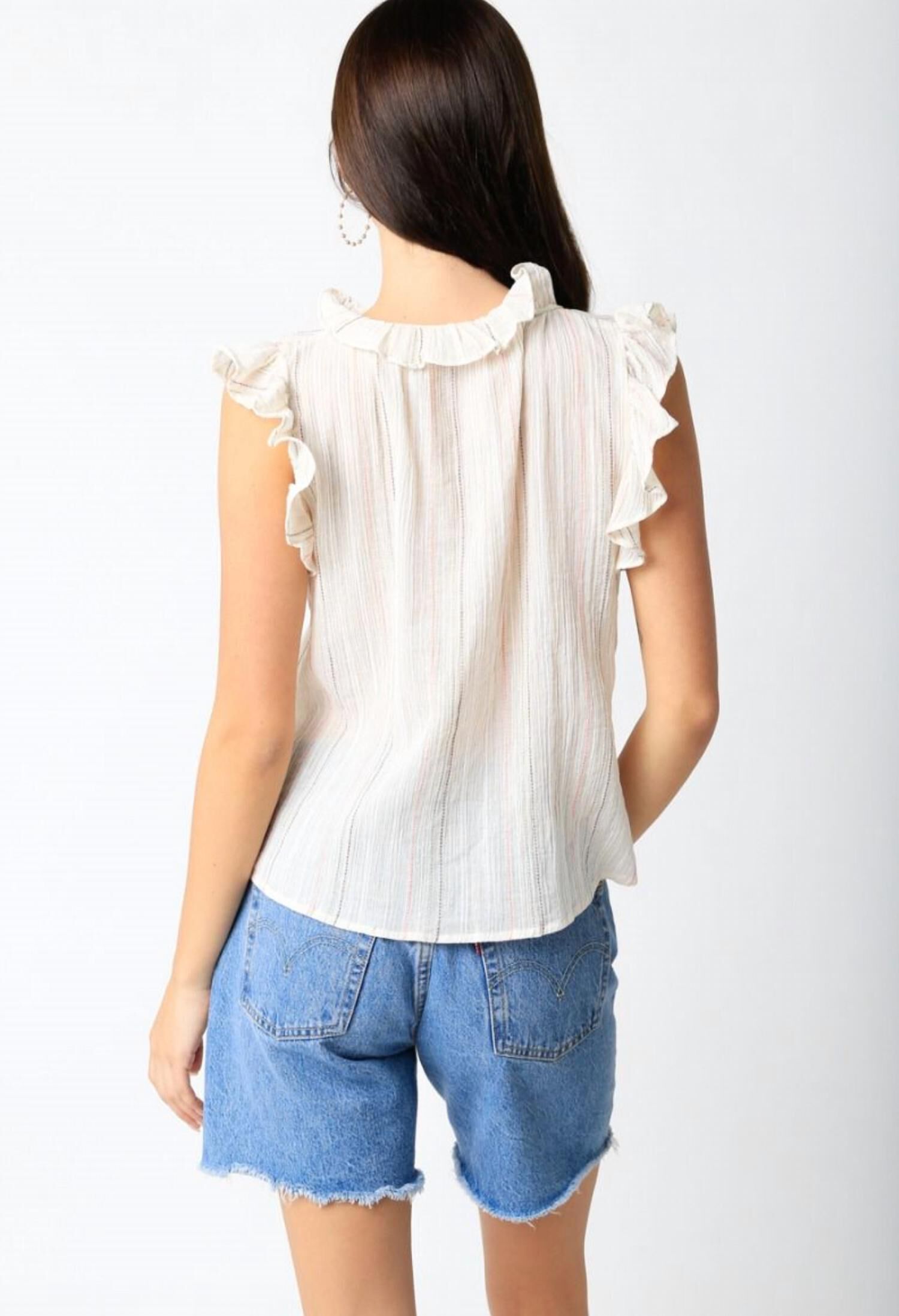 ANGIE STRIPE TOP IN NEUTRAL, , alternate image number 6