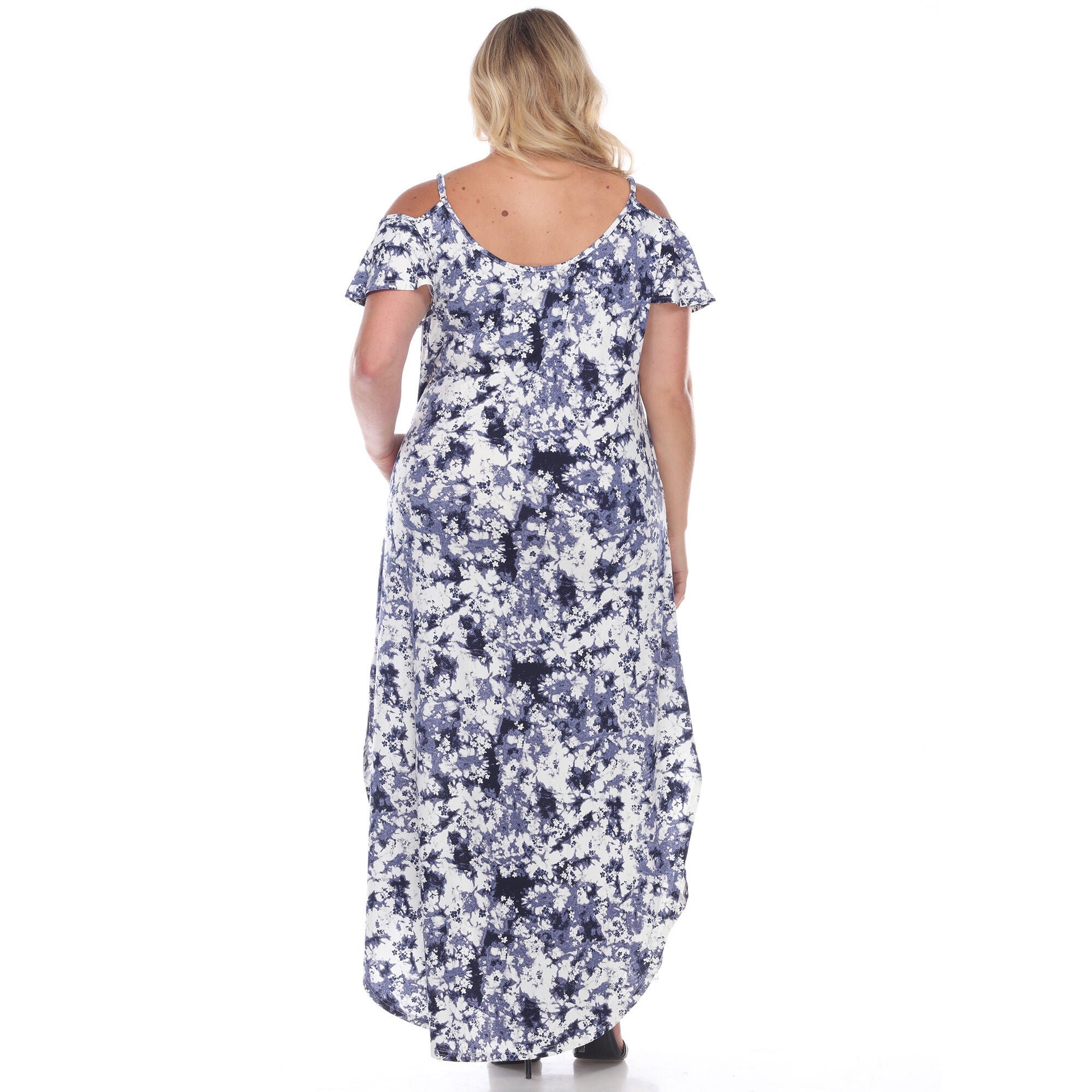 Cold Shoulder Tie-Dye Maxi Dress, , alternate image number 9