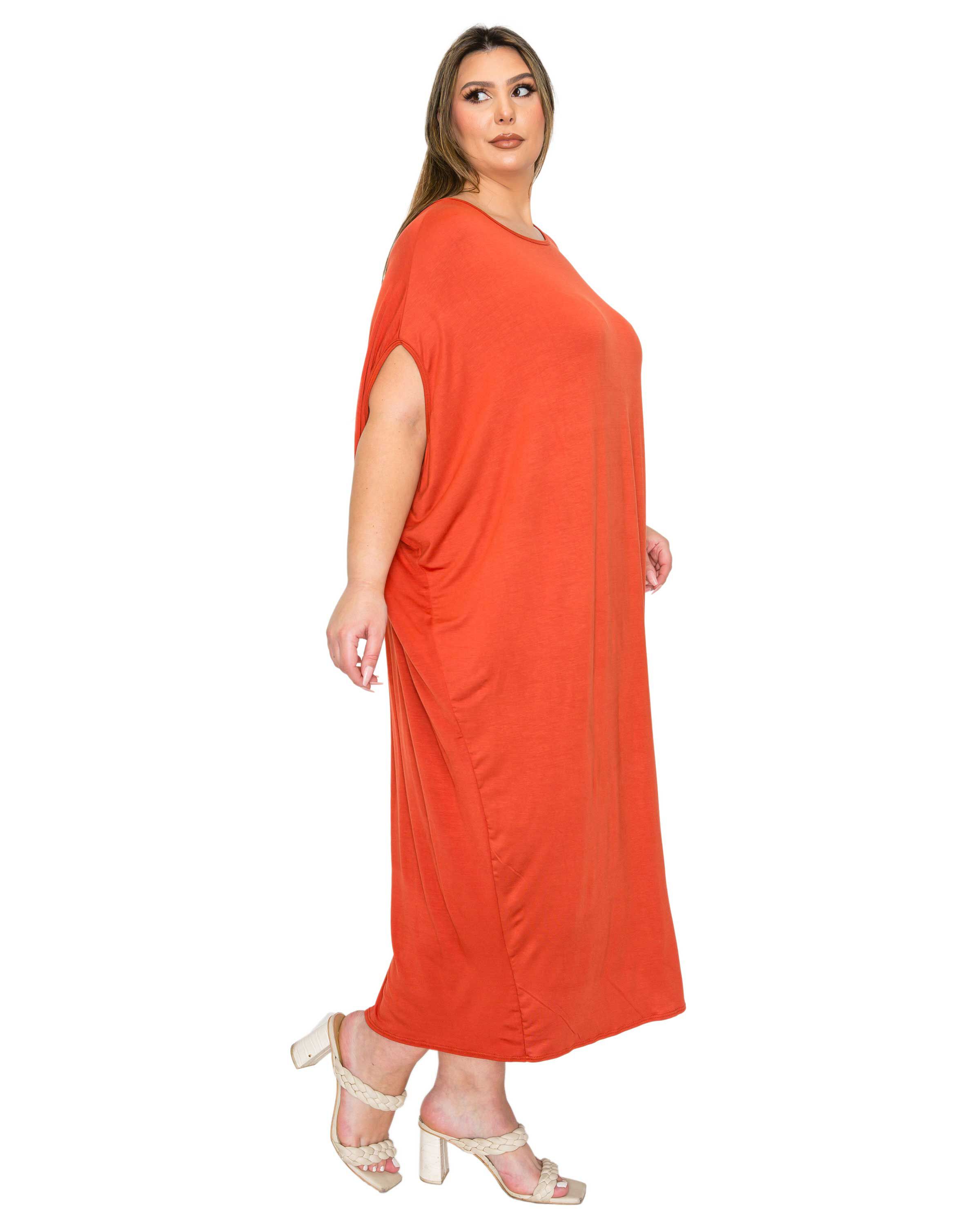 Sasha Kaftan Dress, Rust / Burnt Orange, alternate image number 1