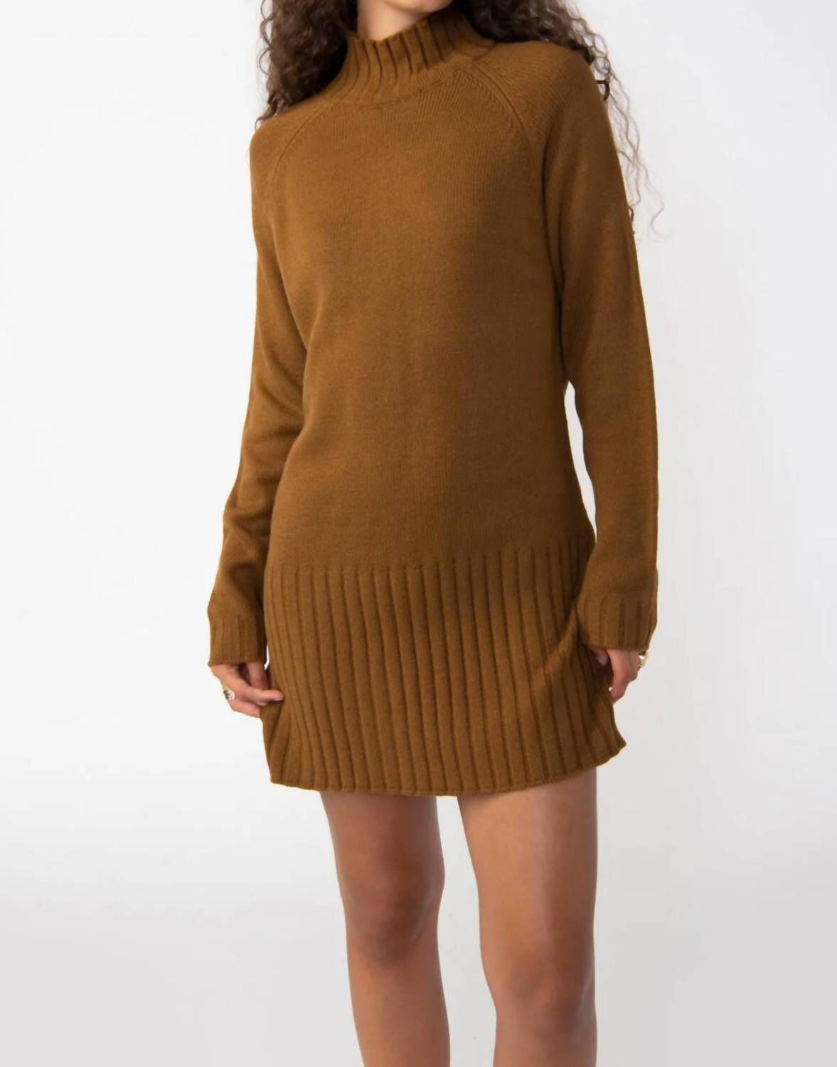 THE SWEATER MINI DRESS IN SPICE, Spice / Brown, hi-res image number 0