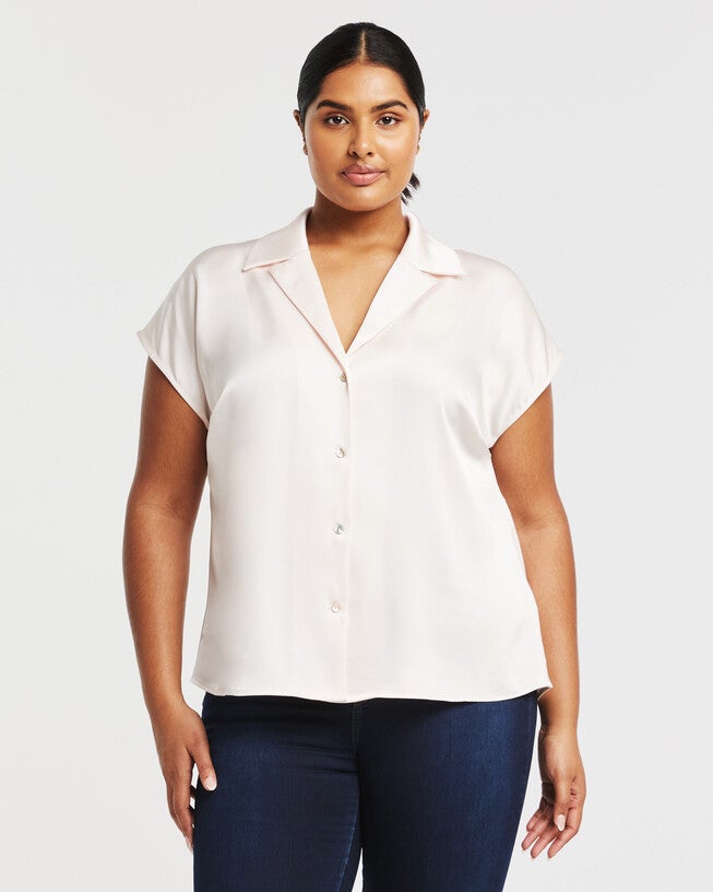 Amber Satin Button Up Shirt, , alternate image number null